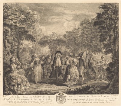 Balet w Operze autorstwa Pierre François Basan after Gabriel Jacques de Saint Aubin