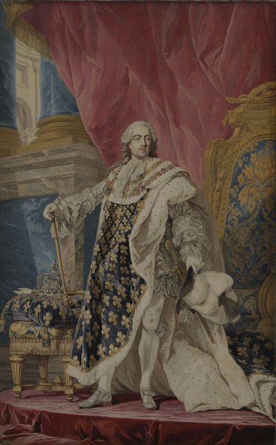 Portret Ludwika XV w jego królewskim stroju, ok. 1769 autorstwa Pierre François Cozette