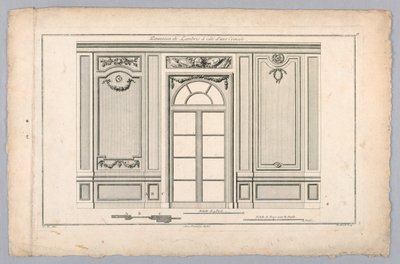 Wnętrze ściany z drzwiami autorstwa Pierre Gabriel Berthault