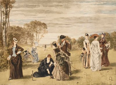 Gra w krokieta, 1874. autorstwa Pierre Gavarni