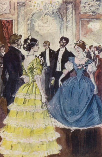 Widziałem Marguerite tańczącą z hrabią de N (kolor lito) autorstwa Pierre Georges Jeanniot