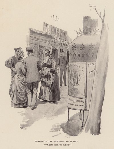 Niedziela na Bulwarze Świątynnym (rycina) autorstwa Pierre Georges Jeanniot