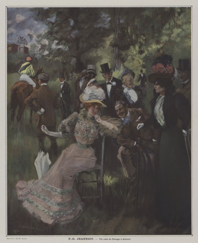 Un Coin du Weighing w Auteuil autorstwa Pierre Georges Jeanniot