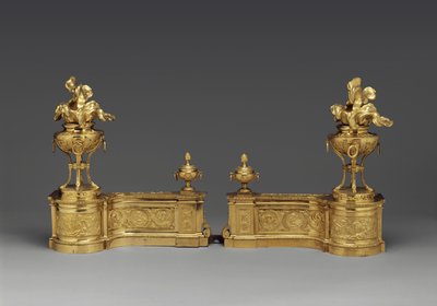 Andirons, ok. 1770-80 (brąz złocony) autorstwa Pierre Gouthière