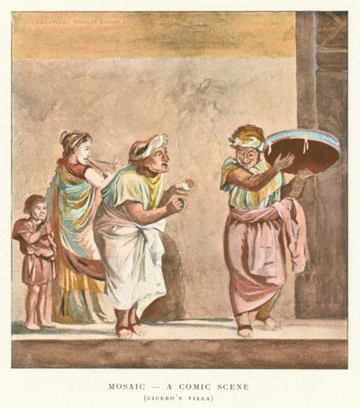 Mozaika, Scena komiksowa, Willa Cycerona (litografia kolorowa) autorstwa Pierre Gusman