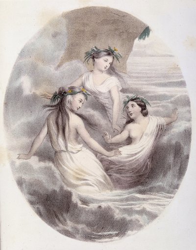 Les Ondines - w „Les Femmes mitologiques”, rysunki G. Staal, Mery and the Cte ​​Foelix, red. G. de Gouet autorstwa Pierre Gustave Eugene Staal