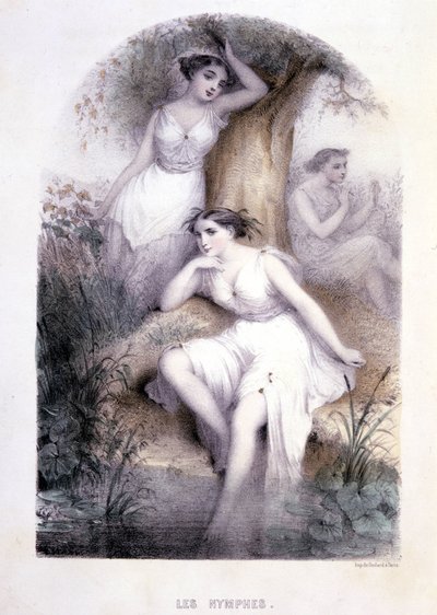 Nimfy - w „Kobietach mitologicznych”, rysunki G. Staala, Mery i Cte Foelix, red. G. de Gouet autorstwa Pierre Gustave Eugene Staal