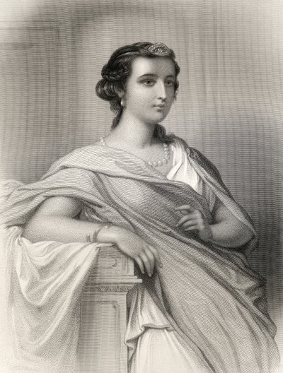 Aspazja z Miletu (ok. 470-410 pne) ilustracja z „World Noted Women” autorstwa Mary Cowden Clarke, 1858 (grawerowanie) autorstwa Pierre Gustave Eugene Staal