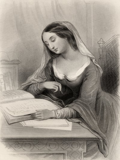 Heloise (1101-60) ilustracja z „World Noted Women” Mary Cowden Clarke, 1858 autorstwa Pierre Gustave Eugene Staal