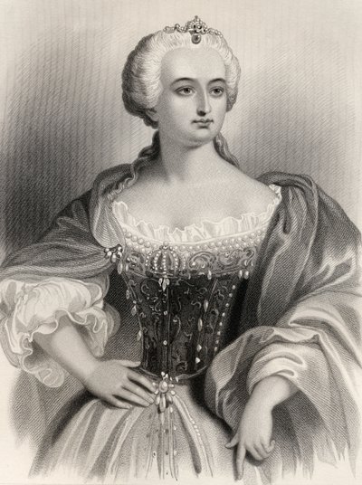 Maria Teresa (1717-80) Arcyksiężna Austrii i królowa Węgier i Czech, ilustracja z „World Noted Women” autorstwa Mary Cowden Clarke, 1858 autorstwa Pierre Gustave Eugene Staal