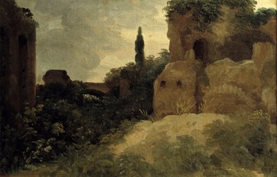 W Villa Farnese, rzymskie ruiny Obraz Pierre Valenciennes (1750-1819) XVIII w. Nd. 0,26x0,4 m² autorstwa Pierre Henri de Valenciennes