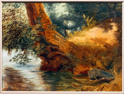 Sur la rive du lac de Nemi - Na nabrzeżu jeziora Nemi ... autorstwa Pierre Henri de Valenciennes