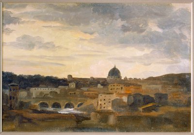 Widok Rzymu w burzową pogodę (rysunek na kartonie) autorstwa Pierre Henri de Valenciennes