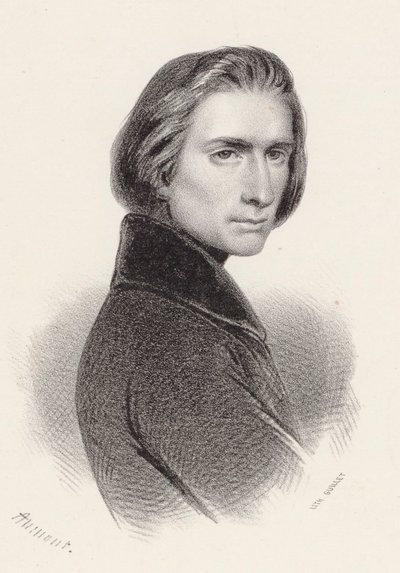 Portret kompozytora Franciszka Liszta 1811-1886. autorstwa Pierre Hippolyte Aumont