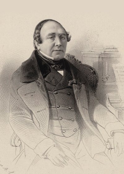 Portret śpiewaka operowego Louis Antoine Eléonore Ponchard 1787-1866 , 1850. autorstwa Pierre Hippolyte Aumont
