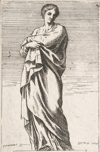 Stojąca postać kobieca, ca. 1739-40., ca. 1739-40. autorstwa Pierre Ignace Parrocel
