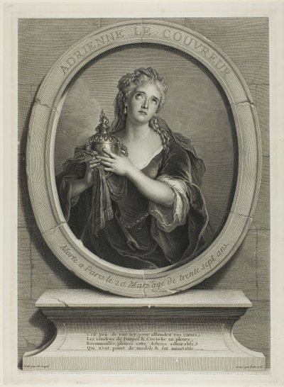 Portret Adrienne Le Couvreur autorstwa Pierre Imbert Drevet