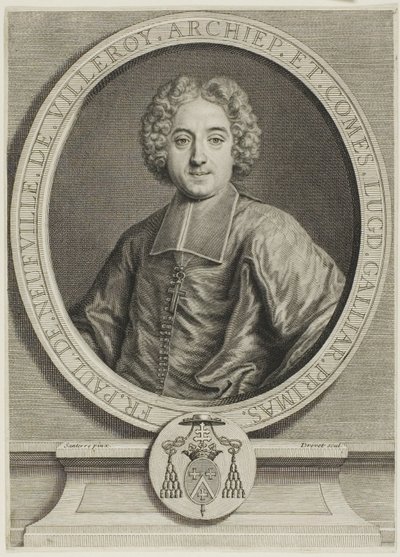 Portret Francois-Paula de Neufville de Villeroy autorstwa Pierre Imbert Drevet