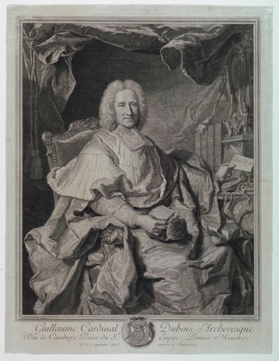 Portret kardynała Guillaume Dubois (1650-1723) autorstwa Pierre Imbert Drevet