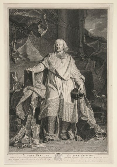 Portret Jacquesa Benigne Bossueta autorstwa Pierre Imbert Drevet