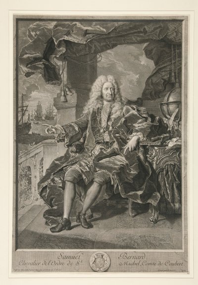 Portret Samuela Bernarda, hrabiego Coubert autorstwa Pierre Imbert Drevet