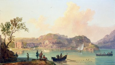 Baiae ze świątyniami Wenus i Diany z twierdzy (olej na płótnie) Don Pedro de Toledo autorstwa Pierre Jacques Volaire