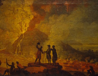Erupcja Wezuwiusza, Pierre-Jacques Volaire (1729-1792), olej na płótnie, 52x79 cm. Szczegół. autorstwa Pierre Jacques Volaire