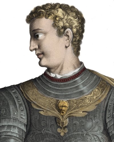 Kaligula (Caius Caesar Germanicus) (12-41), Cesarz Rzymski - Caius Caesar Germanicus dit Caligula (12-41), Cesarz Rzymski - Grawerowanie Pierre Jean Mariette autorstwa Pierre Jean Mariette