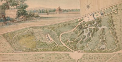 Plan Ogrodu Château de Bagatelle, 1817. autorstwa Pierre Lapie