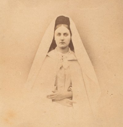 Biała zakonnica, lata 60. XIX wieku. autorstwa Pierre Louis Pierson