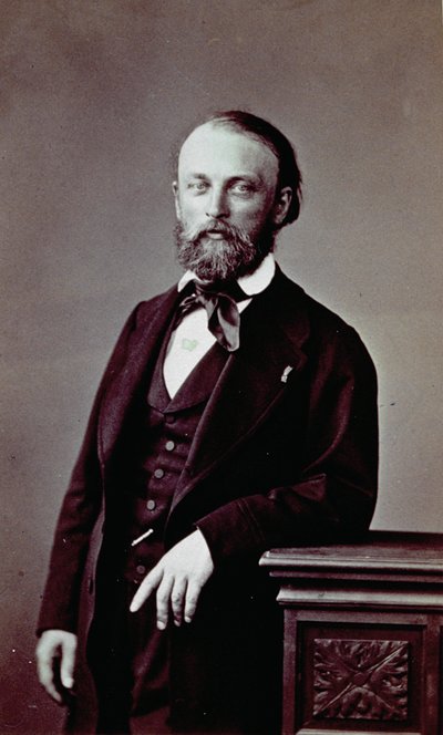 Portret francuskiego malarza Auguste Bonheur w eleganckim stroju z epoki romantyzmu autorstwa Pierre Louis Pierson