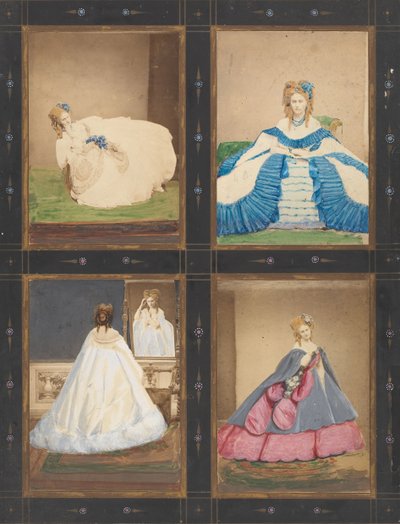 [Wariacje na temat sukienek Elviry i Ritrosetta], 1861-67. autorstwa Pierre Louis Pierson