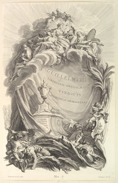 Frontyspis do grobu Wilhelma III Frontyspis do grobu Wilhelma I..., ca. 1736. autorstwa Pierre Louis de Surugue