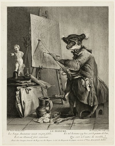 Malarz małp autorstwa Pierre Louis de Surugue