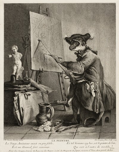 Malarz małp autorstwa Pierre Louis de Surugue