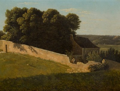 Letni pejzaż z domkiem (olej na płótnie) autorstwa Pierre Luc Charles Ciceri