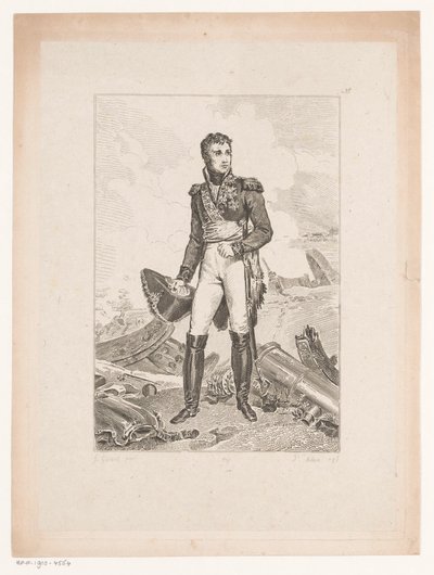 Portret Jeana Lannesa, księcia Montebello Kolekcja portretów historycznych barona Gérarda (tytuł serii) Kolekcja Portretów Historiques de Mr. le Baron Gerard (tytuł serii) autorstwa Pierre Michel Adam