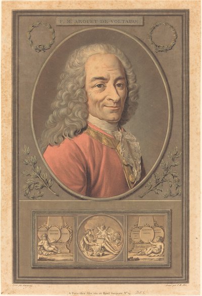 F. M. Arouet przez Woltera. autorstwa Pierre Michel Alix