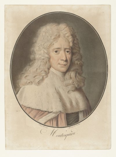 Portret Karola de Montesquieu Monteskiusz (tytuł na obiekcie) Kolekcja wielkich ludzi (tytuł serii) autorstwa Pierre Michel Alix