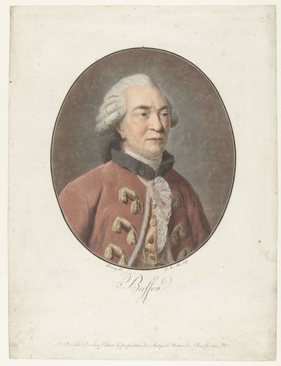 Portret van Georges Louis Leclerc graaf van Buffon Buffon (tytuł na obiekcie) Kolekcja wielkich ludzi (tytuł serii) autorstwa Pierre Michel Alix