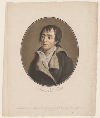 Portret Jeana Paula Marata Jean Paul Marat (tytuł na obiekcie) Kolekcja wielkich ludzi (tytuł serii) autorstwa Pierre Michel Alix