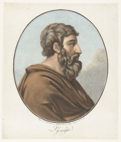 Portret Likurga Lycurgus (tytuł na obiekcie) Kolekcja wielkich ludzi (tytuł serii) autorstwa Pierre Michel Alix