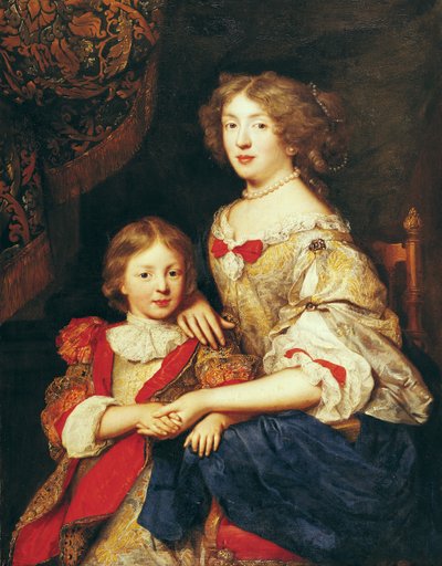 Kobieta i jej syn autorstwa Pierre Mignard
