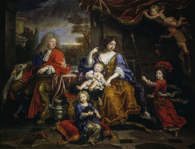 Wielki Delfin Francji i jego rodzina autorstwa Pierre Mignard