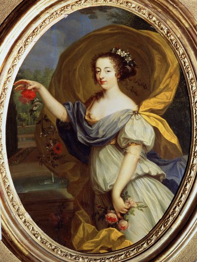 ""Portret Louise Francoise De La Baume Le Blanc, Księżna Valliere (Madame De La Valliere) (1644-1710), Ulubiona Ludwika XIV, In Flora"" Obraz Pierre