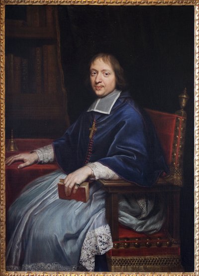 Portret Jacquesa Benigne (Jacques-Benigne) Bossueta (1627-1704), podczas jego pierwszej nominacji na wigilię prezerwatywy (Gers), w jego bibliotece. Obraz Pierre Mignard (1612-1695), olej na płótnie autorstwa Pierre Mignard