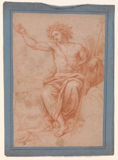 Studie von Apollo oder Johannes dem Täufer autorstwa Pierre Mignard