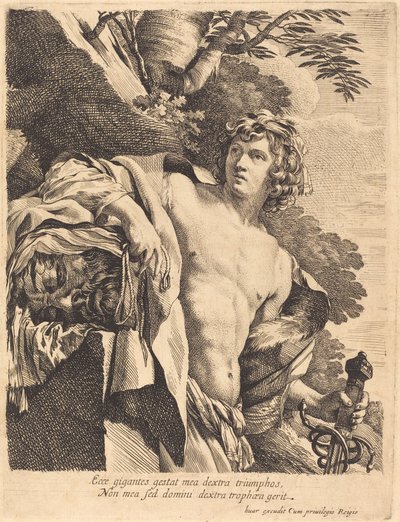 Dawid z głową Goliata autorstwa Pierre Mignard I after Simon Vouet