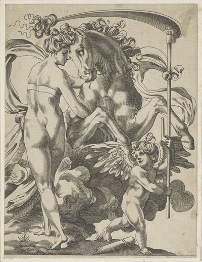 Saturn i nimfa Philyra autorstwa Pierre Milan