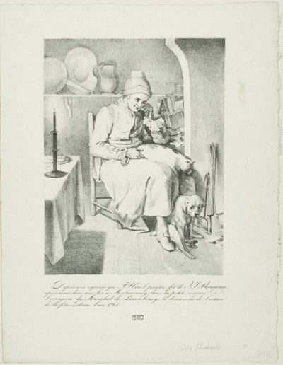 Szkic Jeana-Jacquesa Rousseau (recto); scena leśna (verso) autorstwa Pierre Nolasque Bergeret